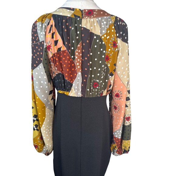 Traffic People Size Medium Multicolor Patchwork Balloon Sleeve Dress NWt - Picture 6 of 16
